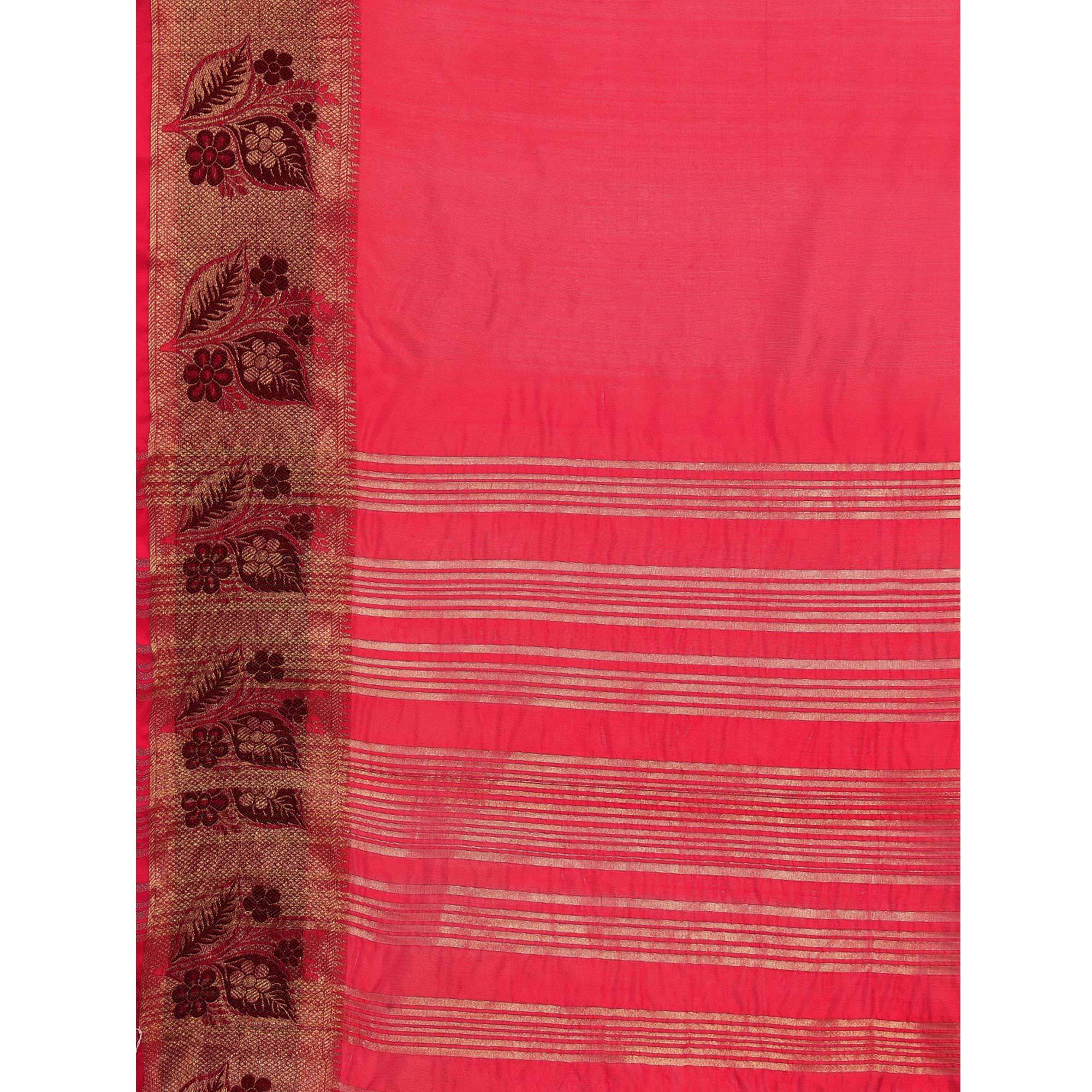 Red Woven Cotton Silk Saree