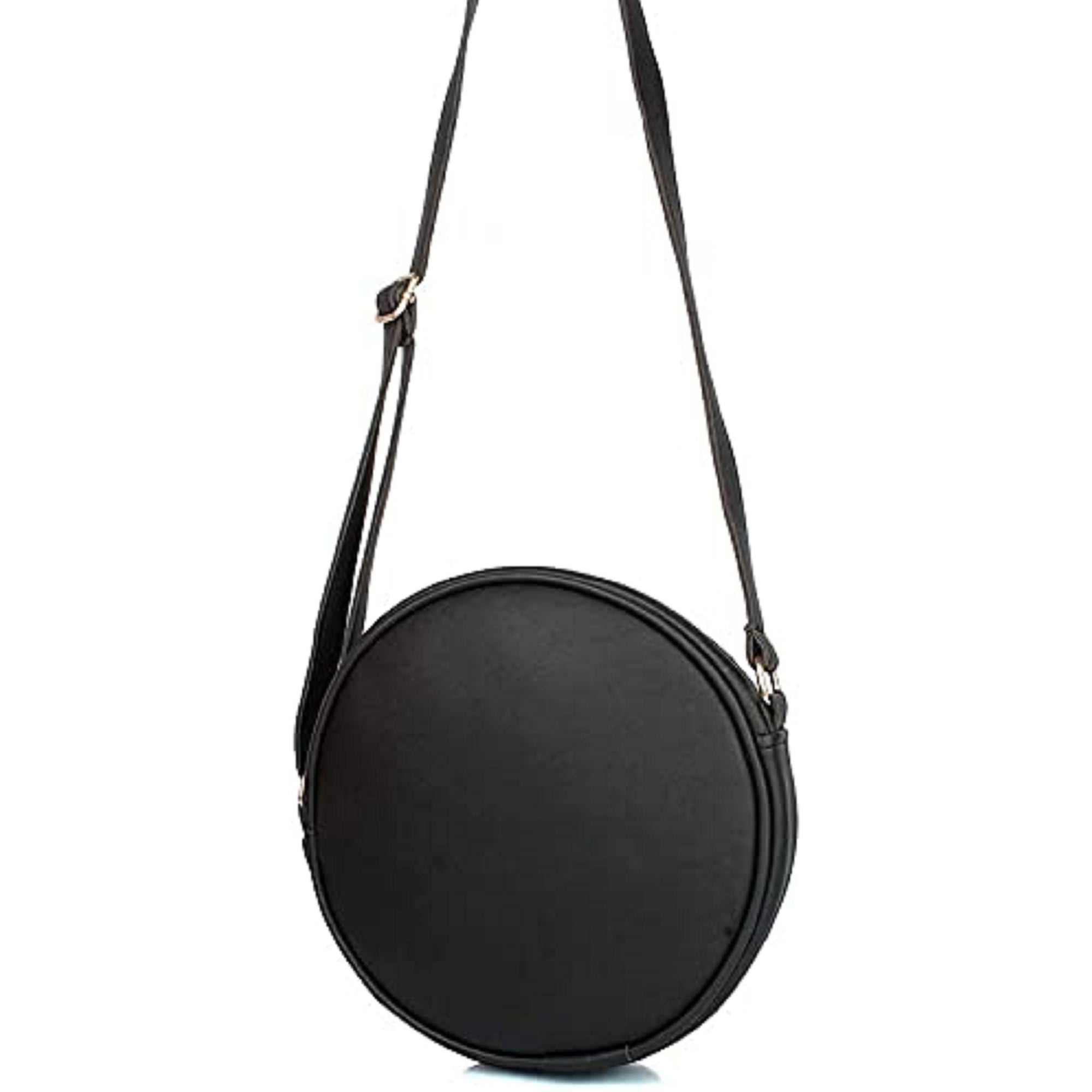 TMN - Women Black Vegan Leather Sling Bag with Attached Teddy