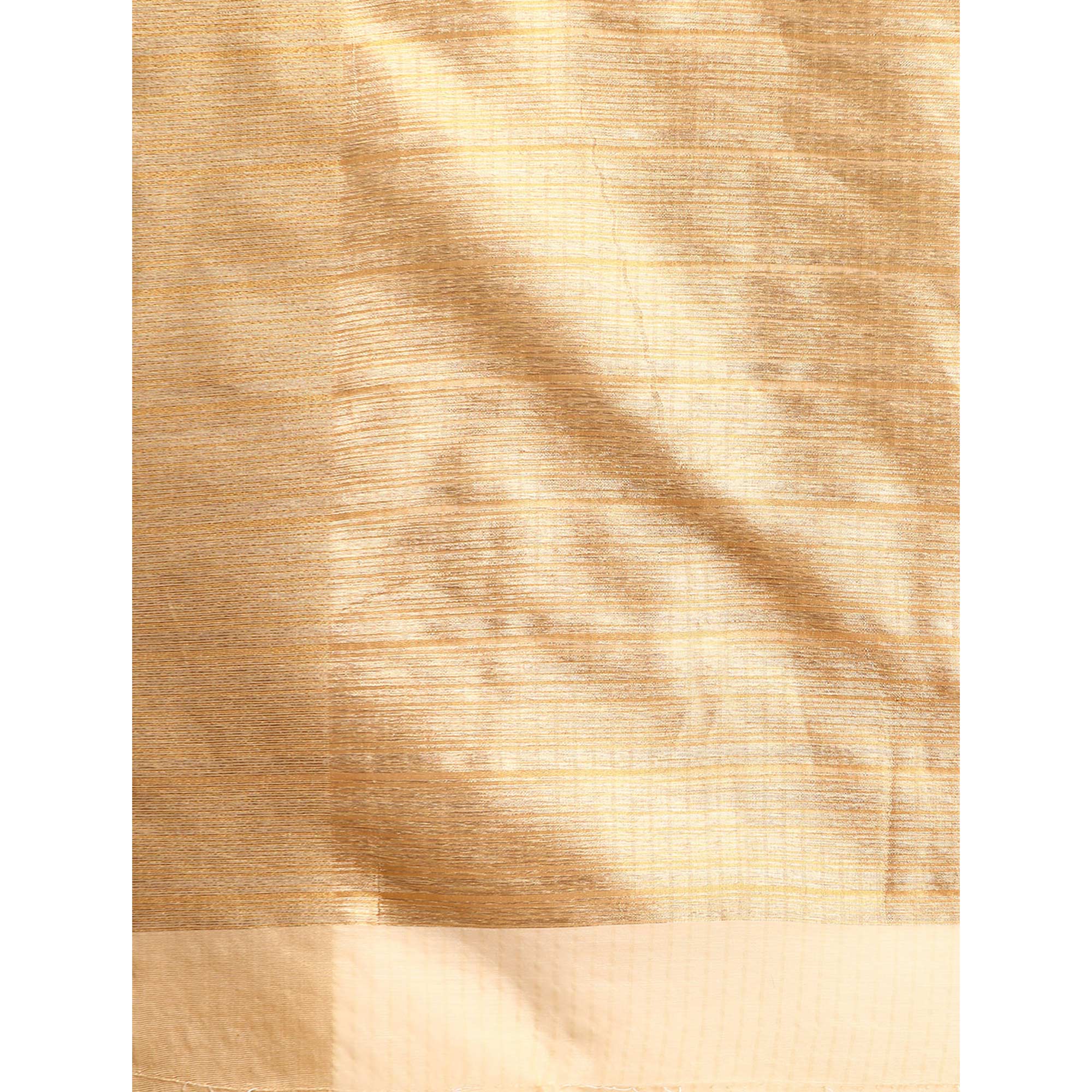 Beige Woven Zari Cotton Silk Saree
