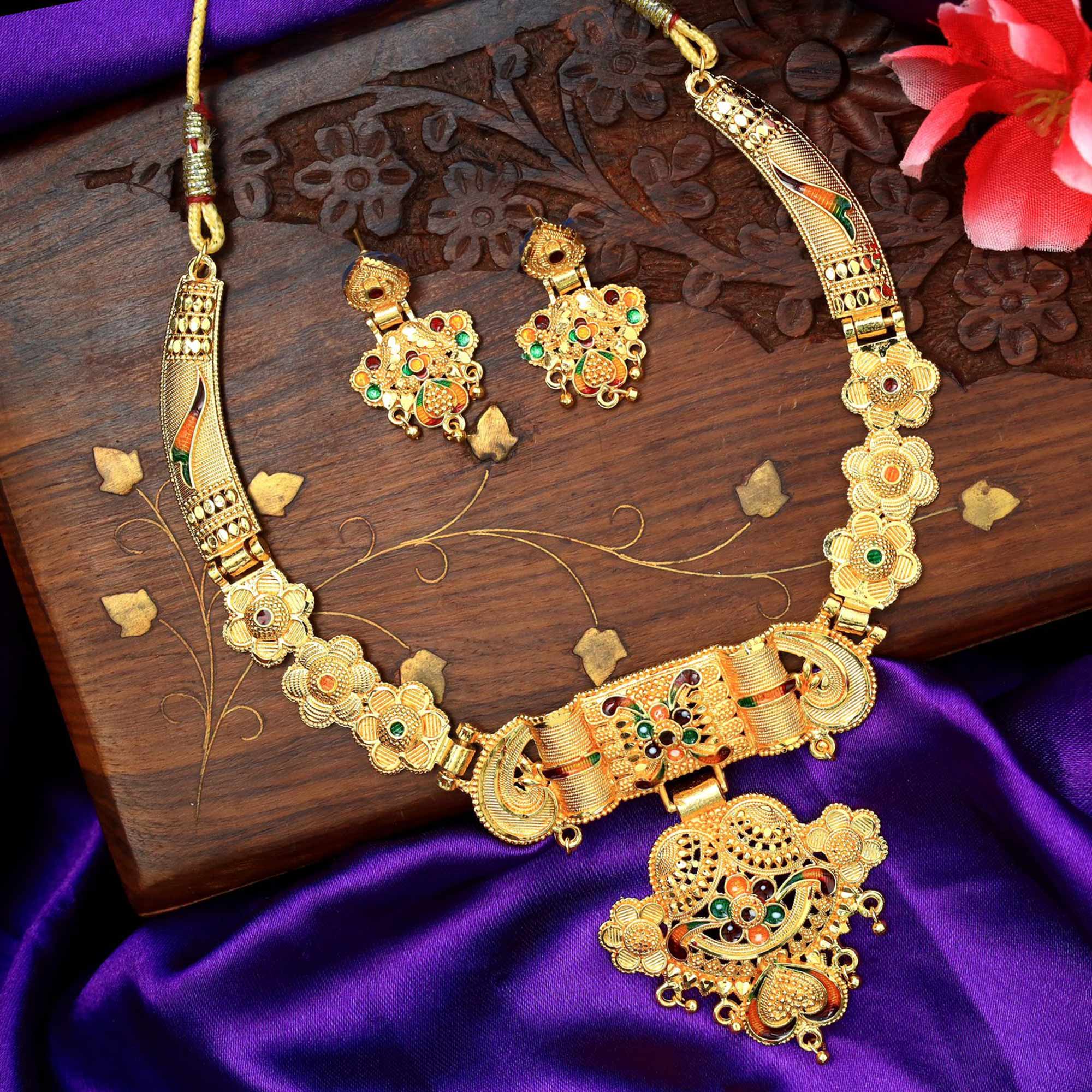 Gold Plated Alloy Necklace Set