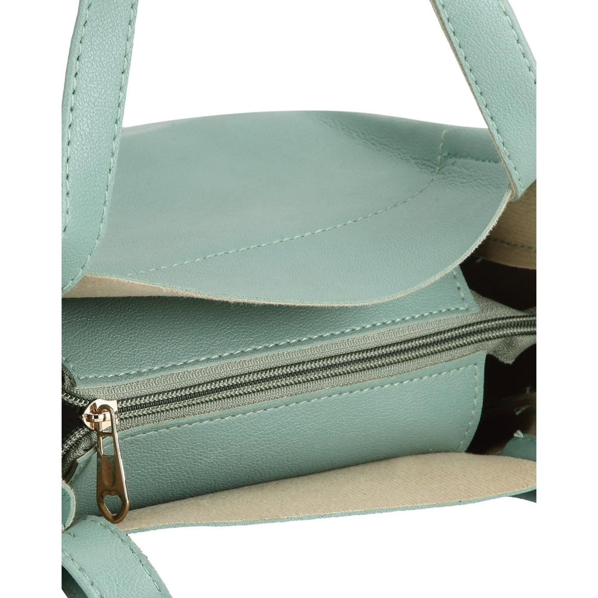 TMN - Women Mint Stylish Vegan Leather Tricote Bag