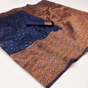 Blue Woven Banarasi Silk Saree