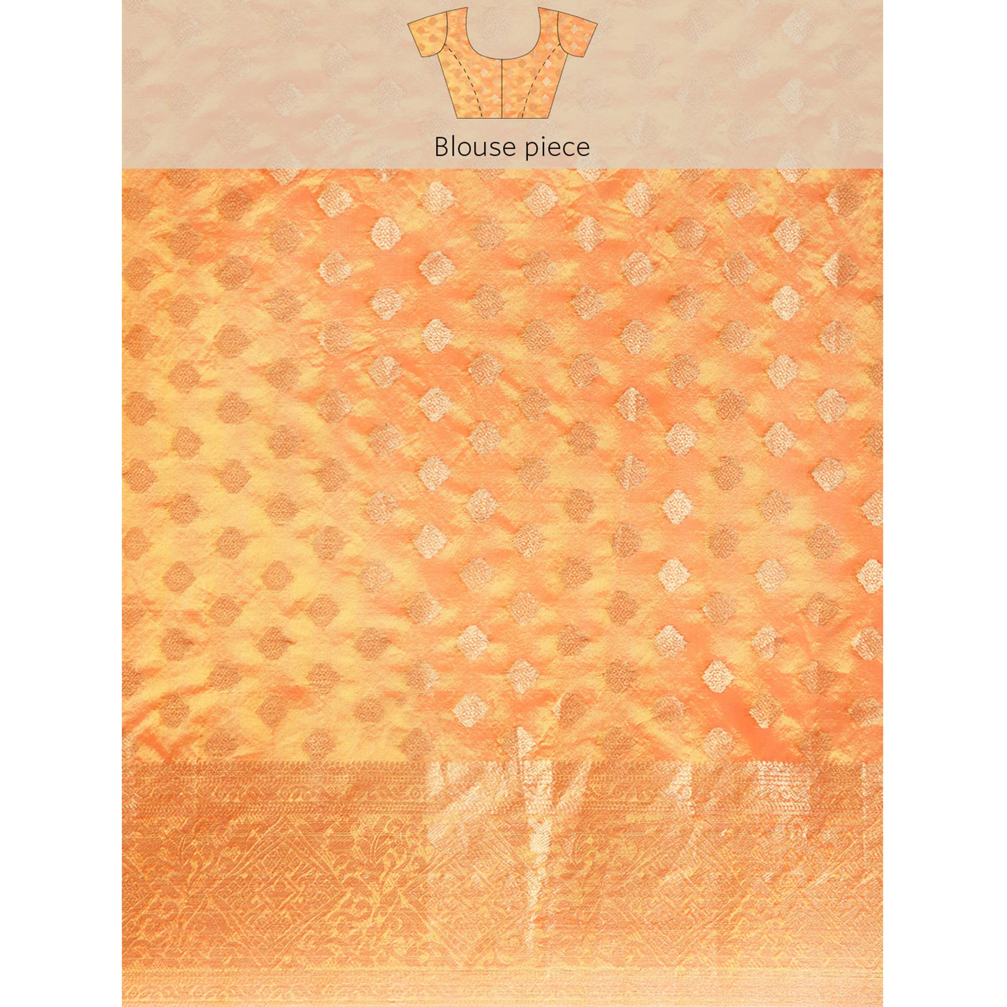 Mustard Woven Organza Silk Saree With Tassels