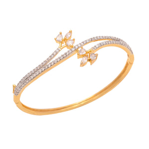 Gold Polish American Diamond Sleek Bracelet