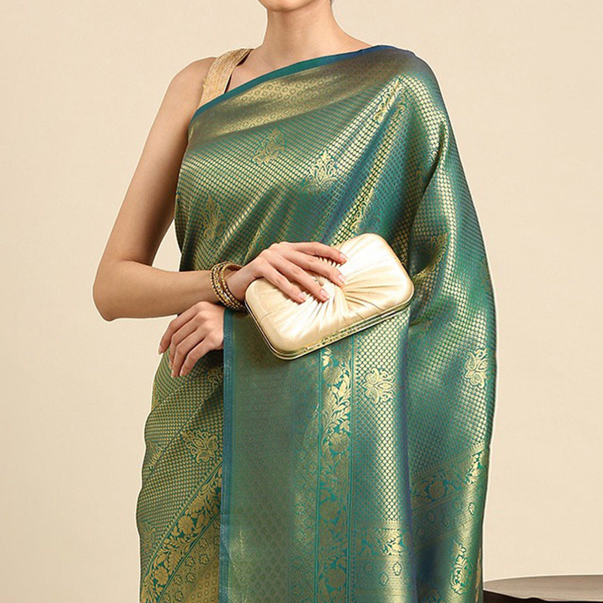 Green Woven Kanjivaram Silk Saree