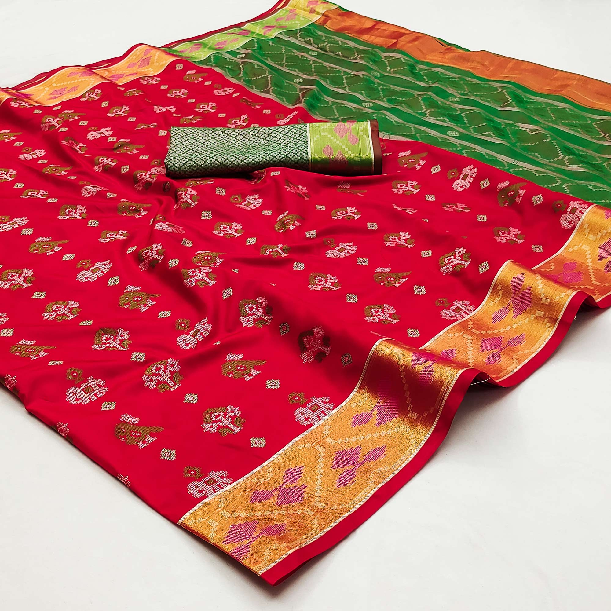 Red Woven Jacquard Patola Saree