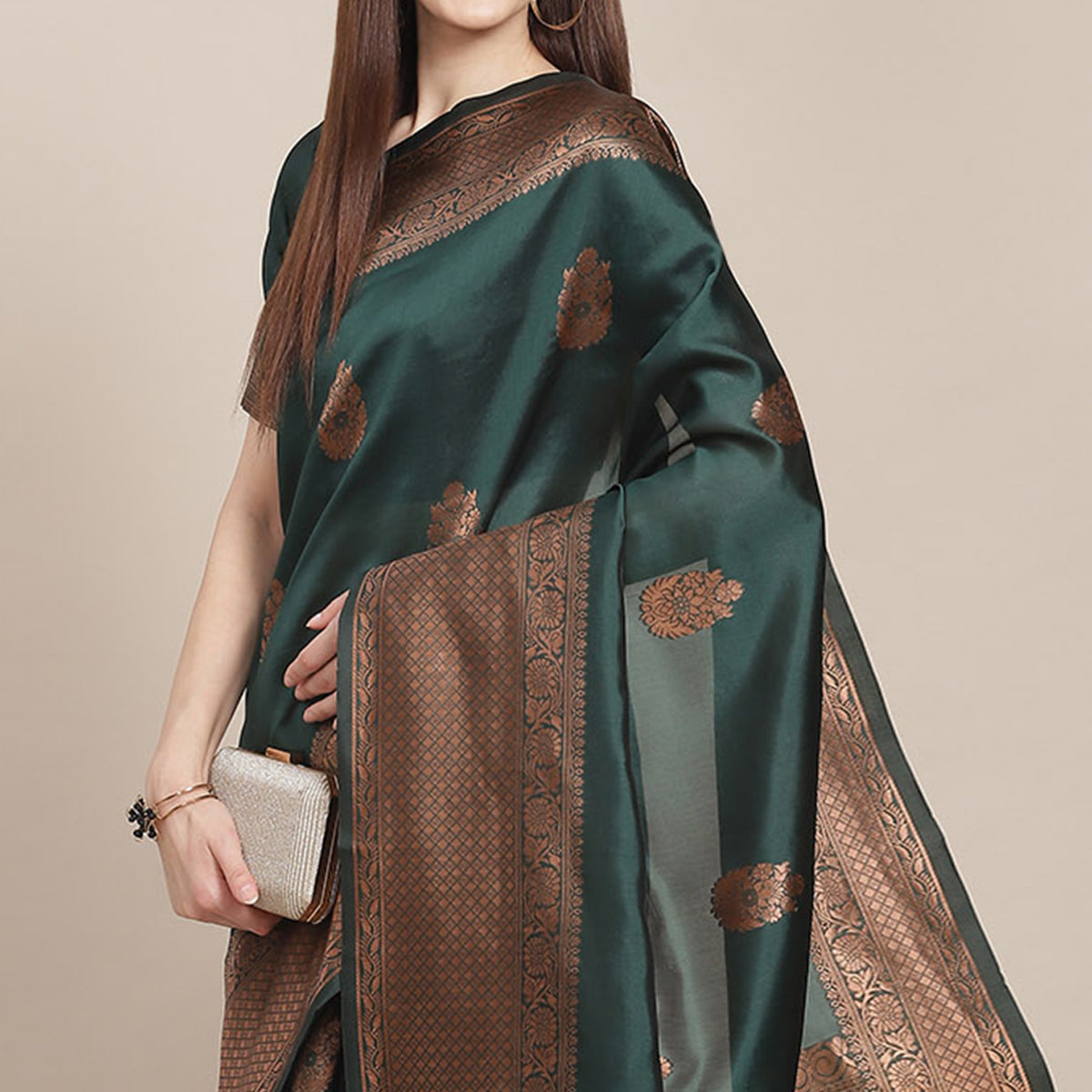 Green Woven Banarasi Silk Saree