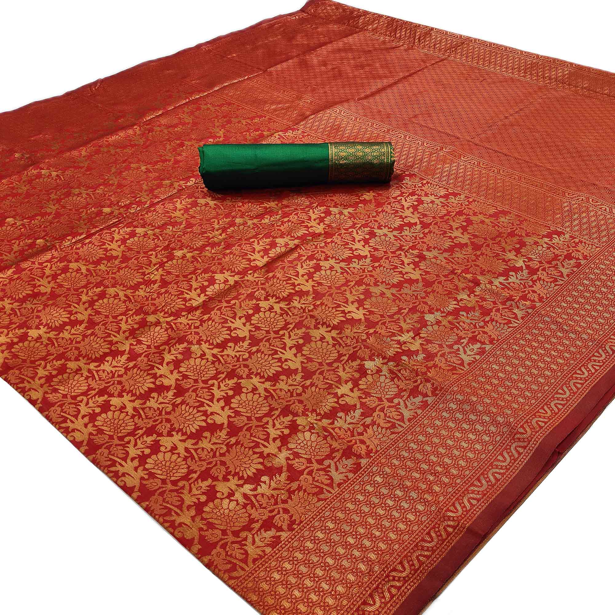 Maroon Woven Banarasi Silk Saree