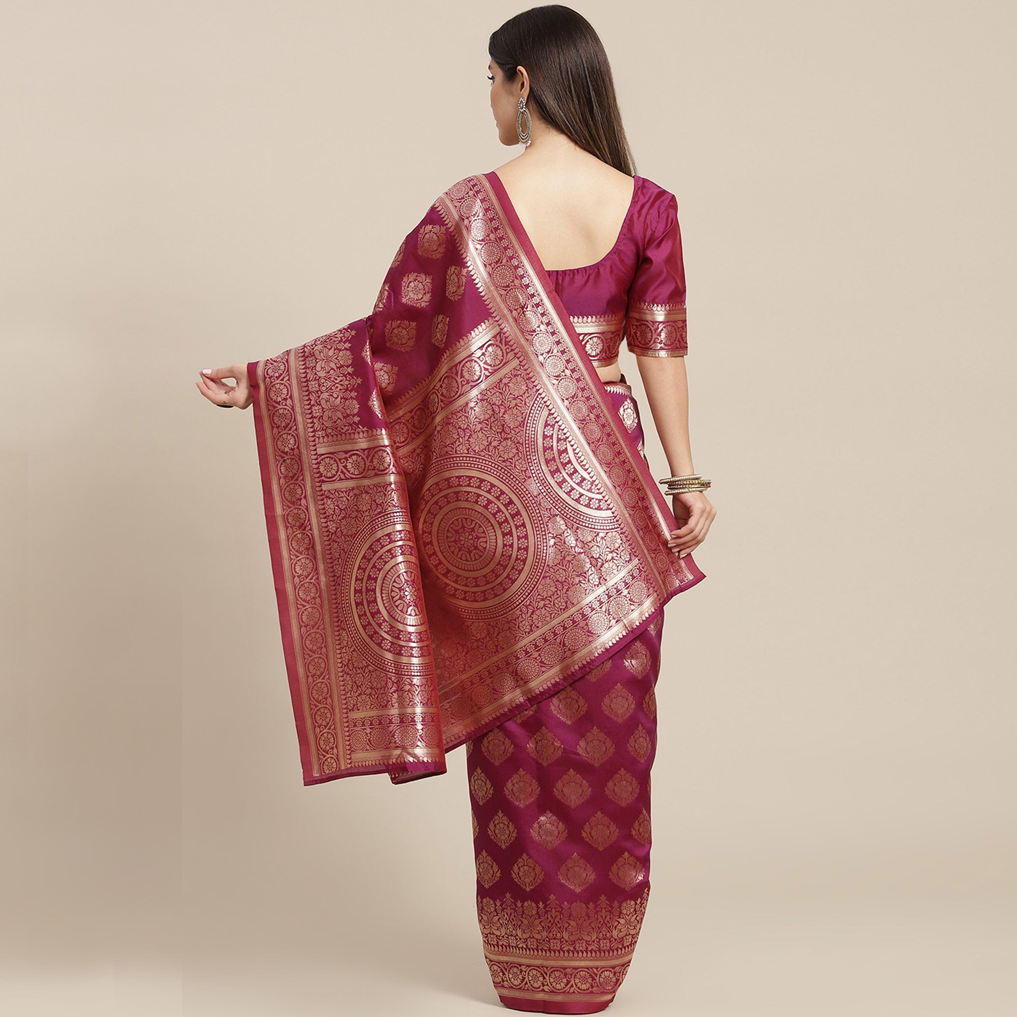 Purple Woven Banarasi Silk Saree