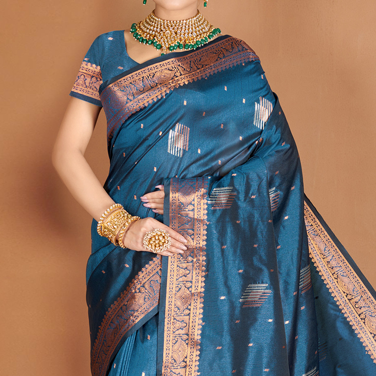 Blue Woven Banarasi Silk Saree