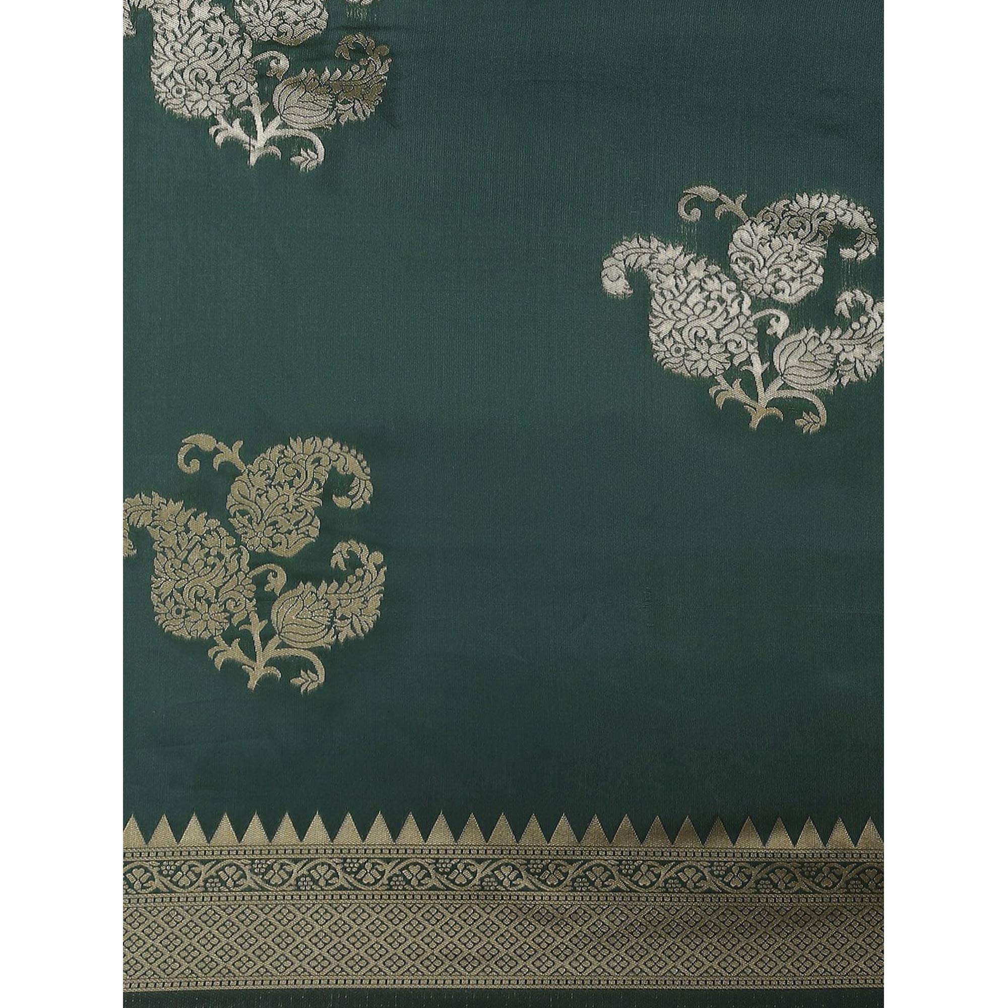 Green Woven Banarasi Silk Saree