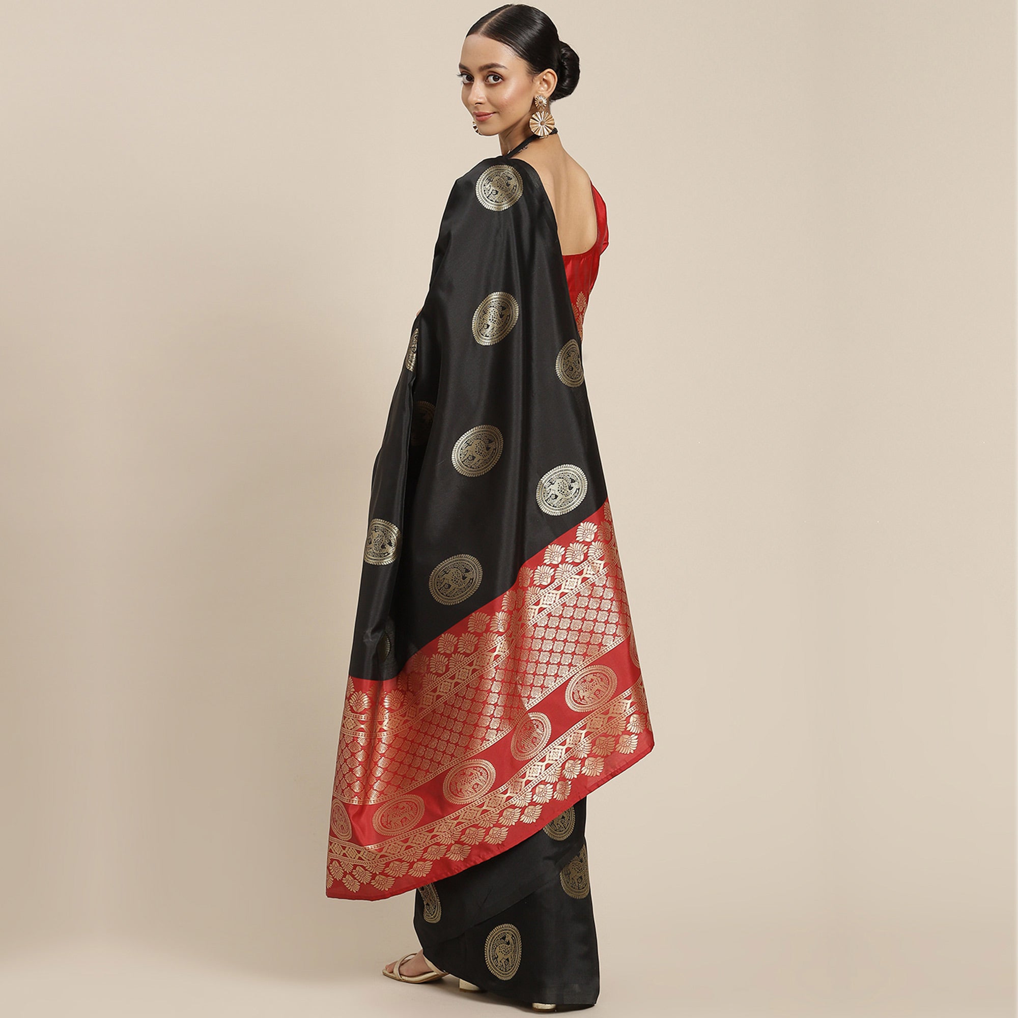 Black Woven Banarasi Silk Saree