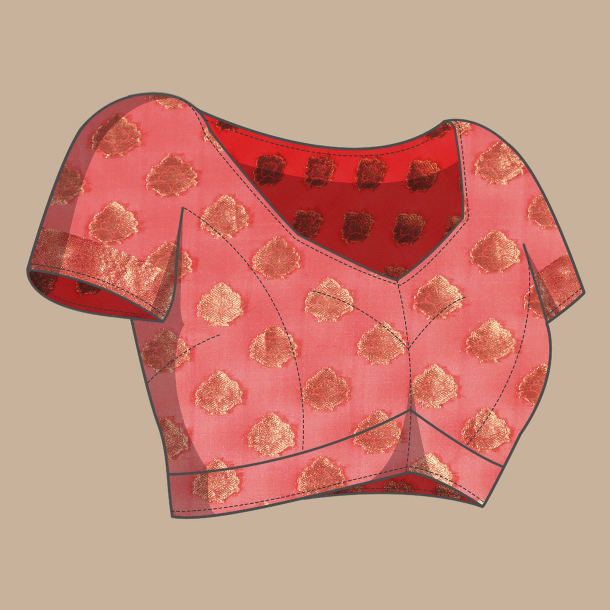 Pink Woven Organza Silk Saree With Tassels