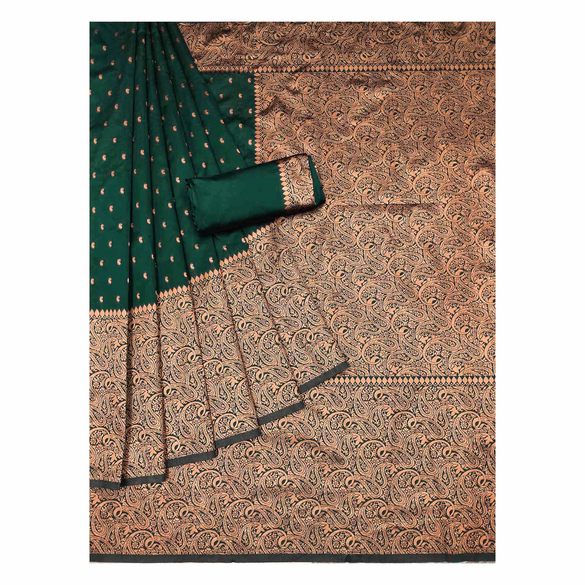 Green Woven Banarasi Silk Saree