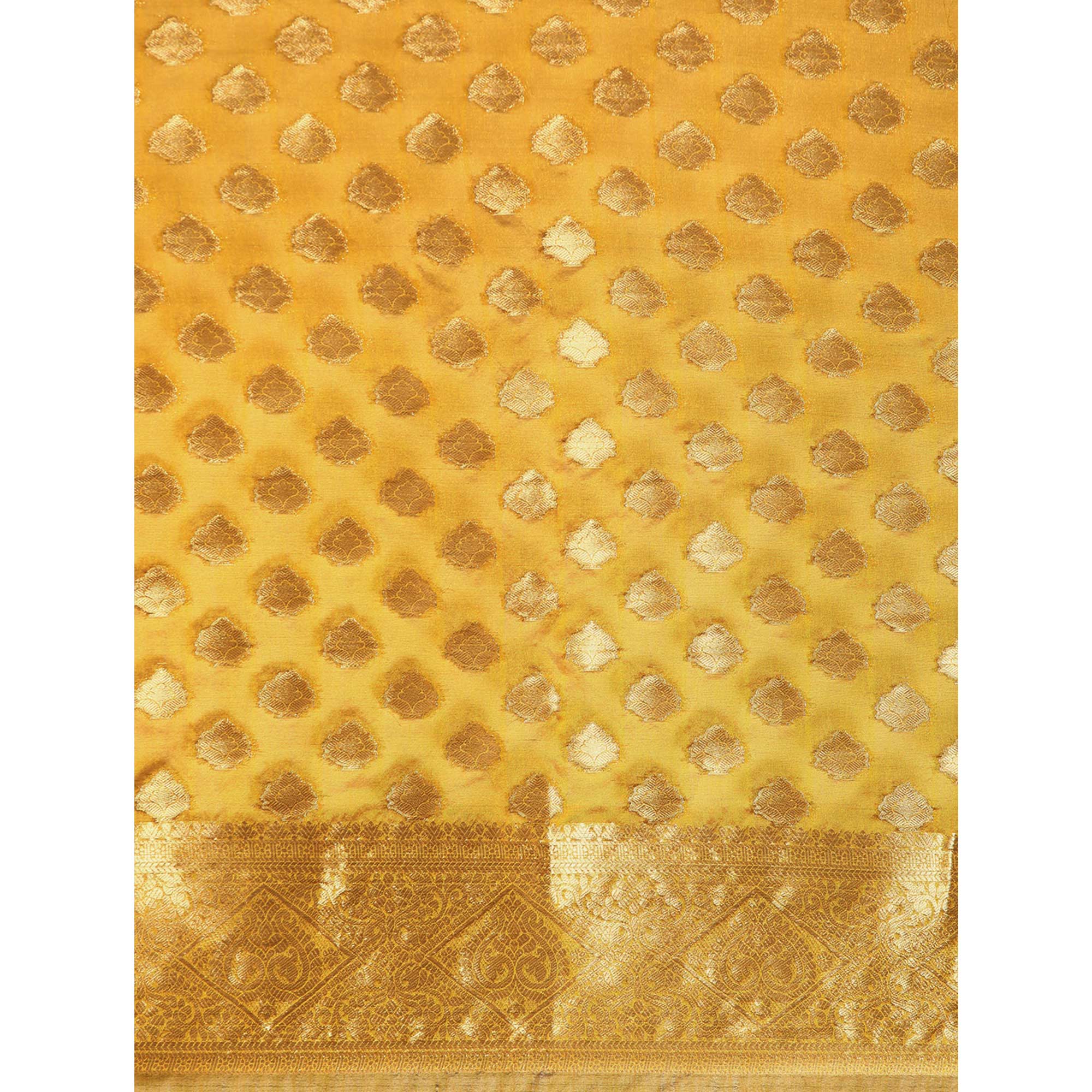 Mehendi Green Woven Organza Silk Saree With Tassels