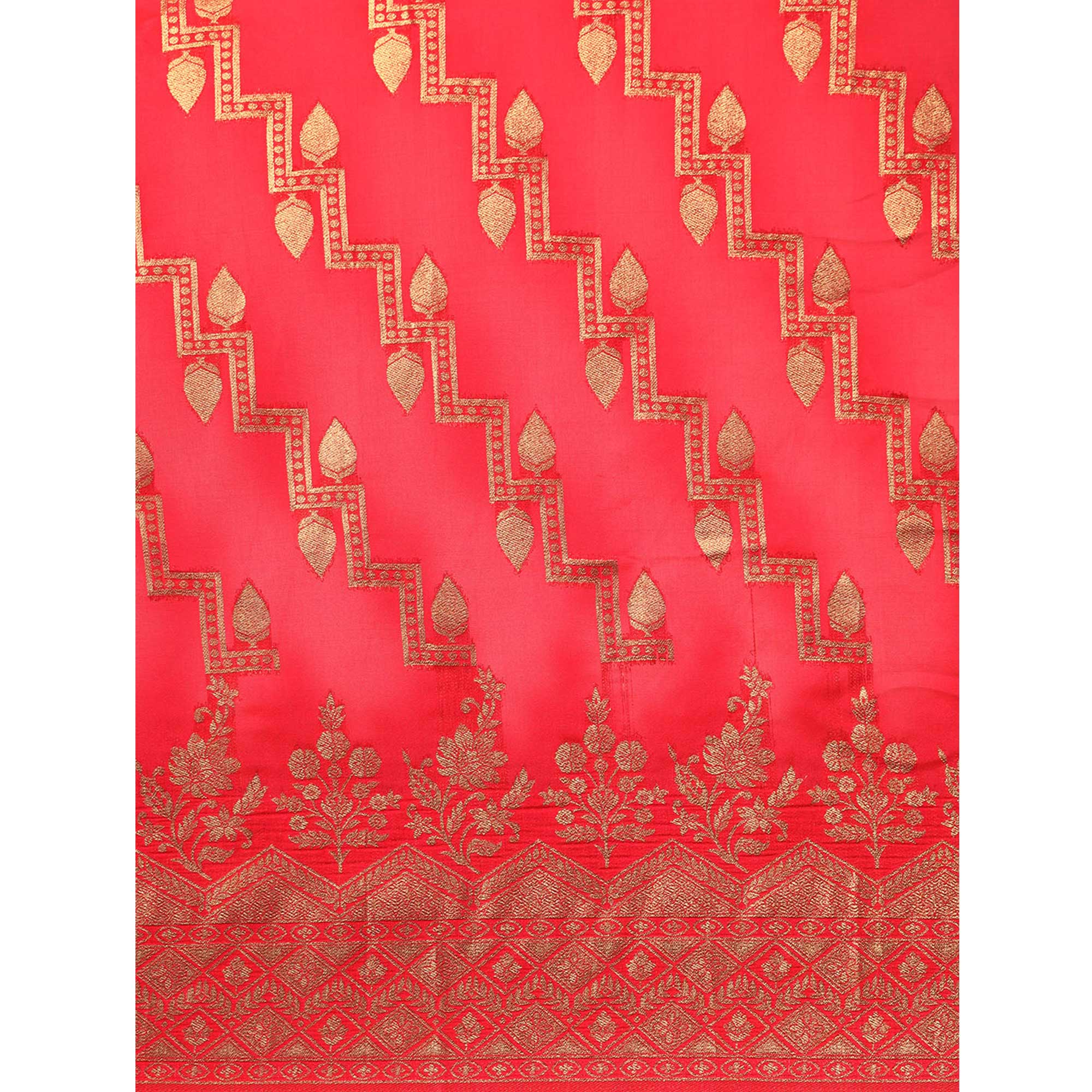 Rani Pink Floral Woven Organza Silk Saree With Tassels