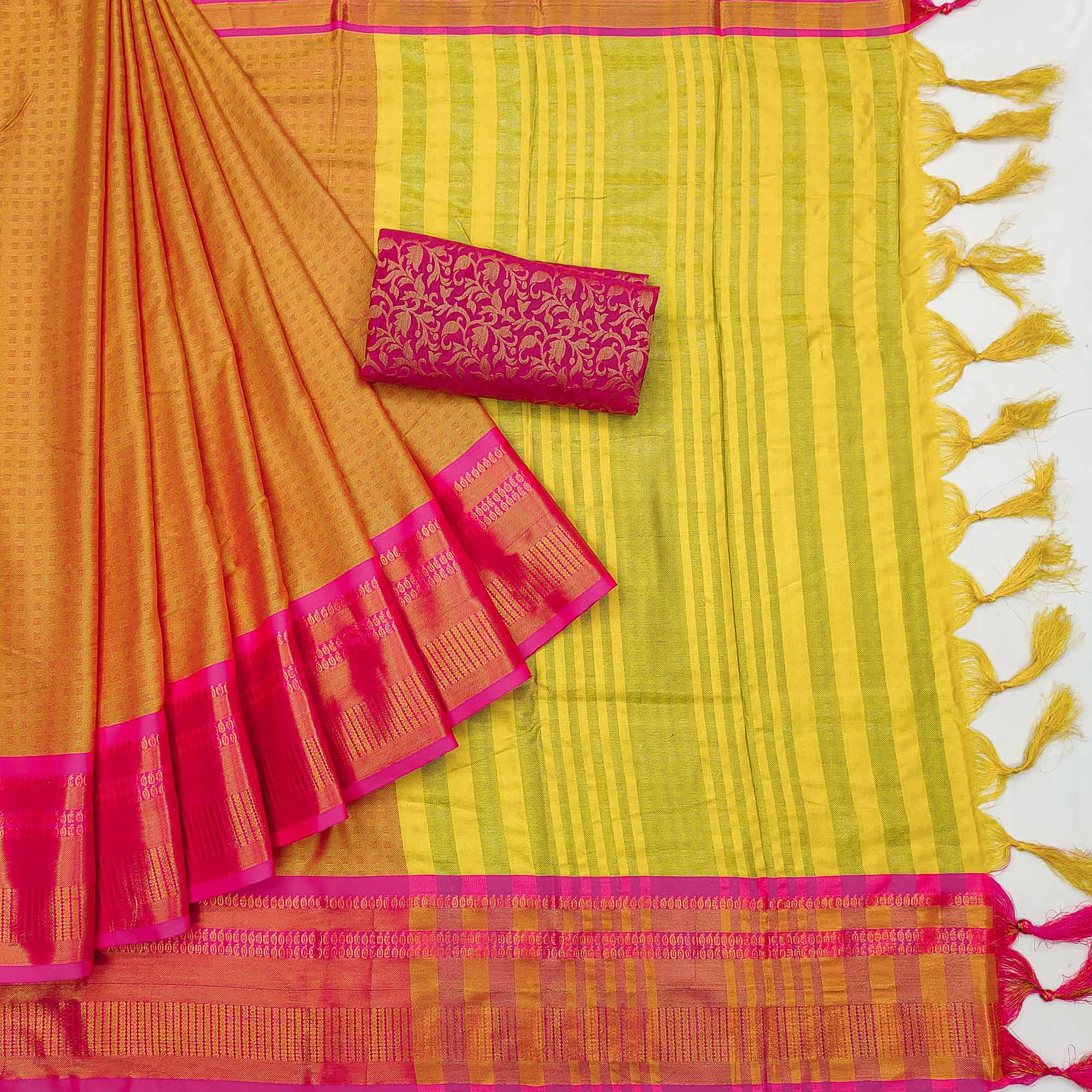 Gold Woven Cotton Silk Saree