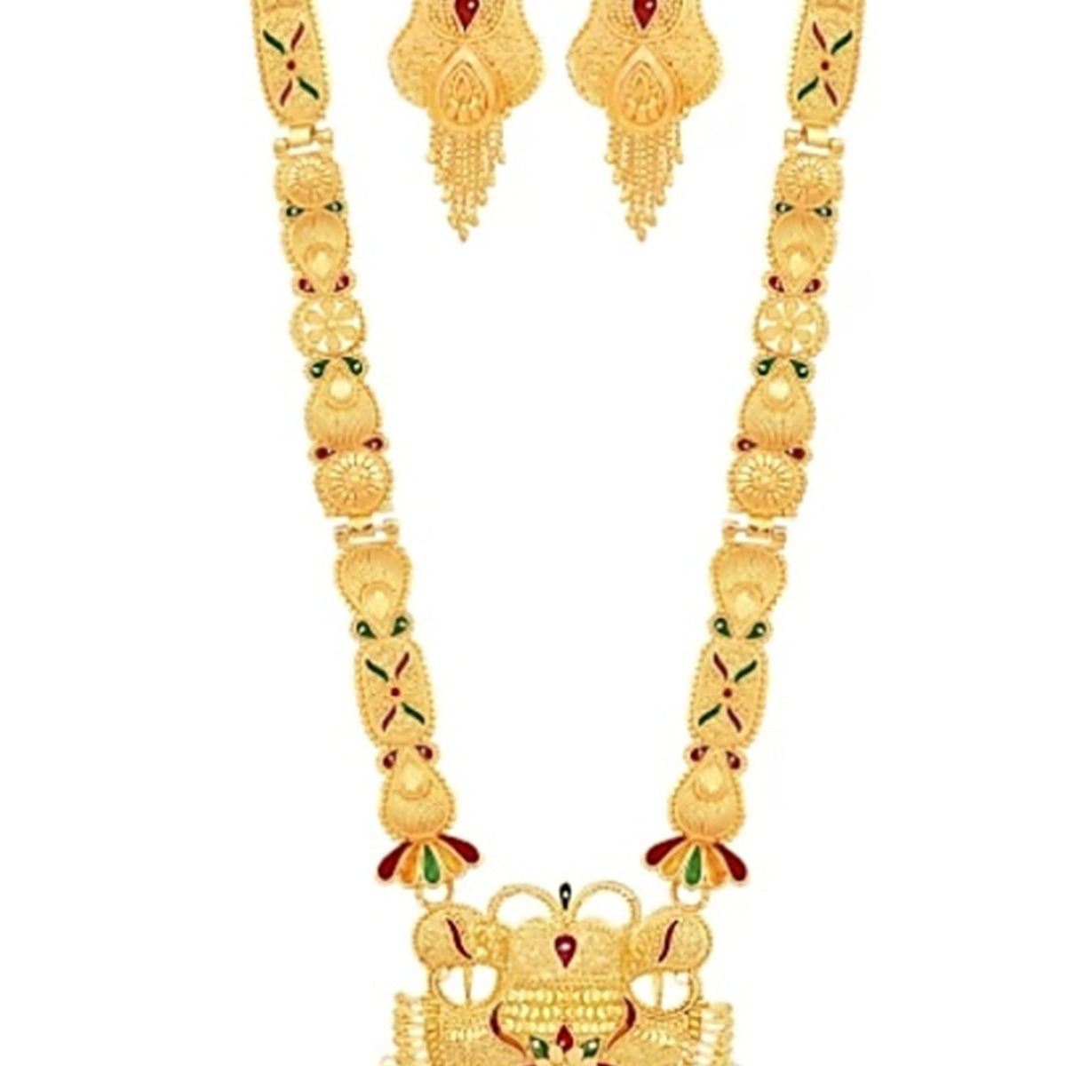 Gold Plated Alloy Long Necklace Set