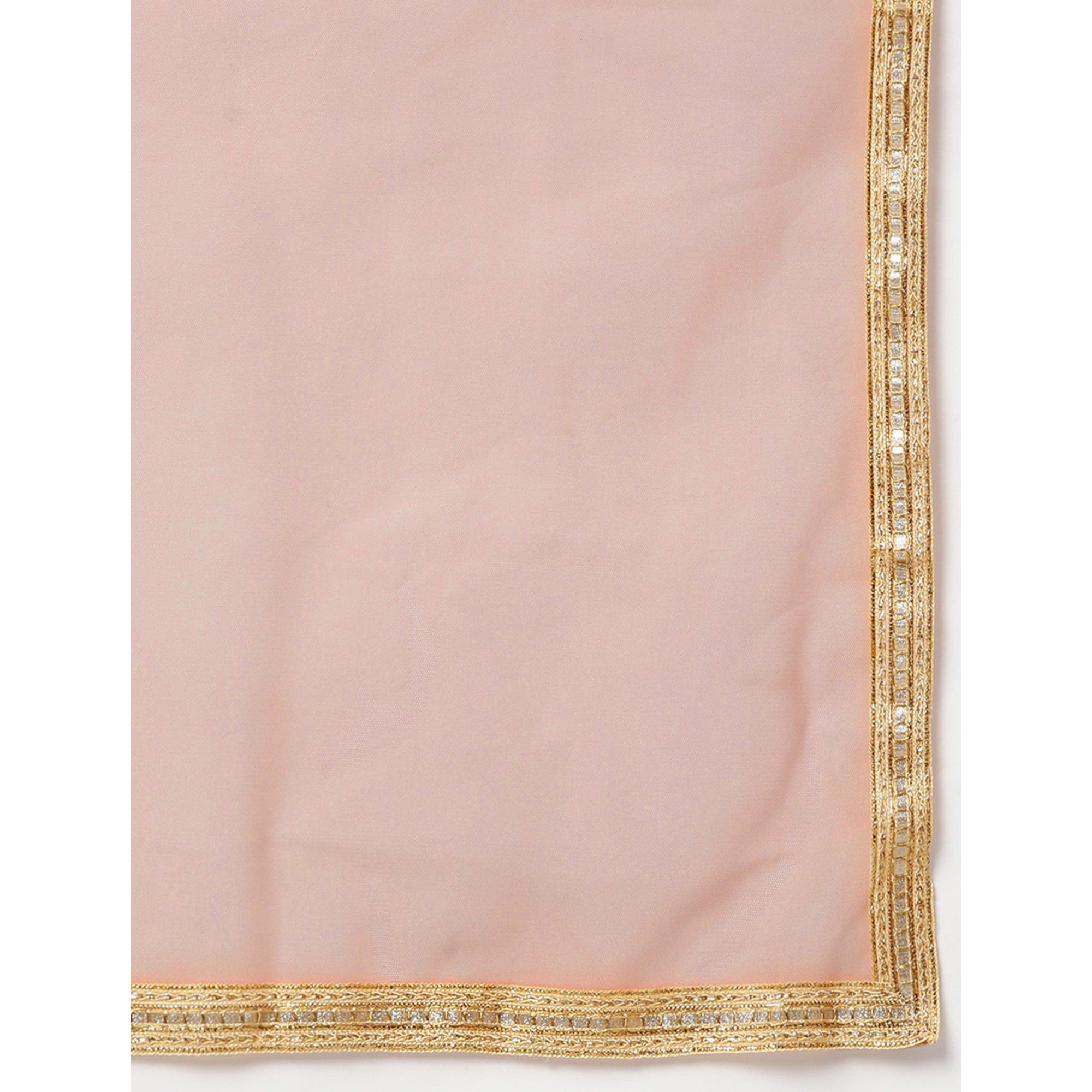 Peach Floral Embroidered Netted Lehenga Choli