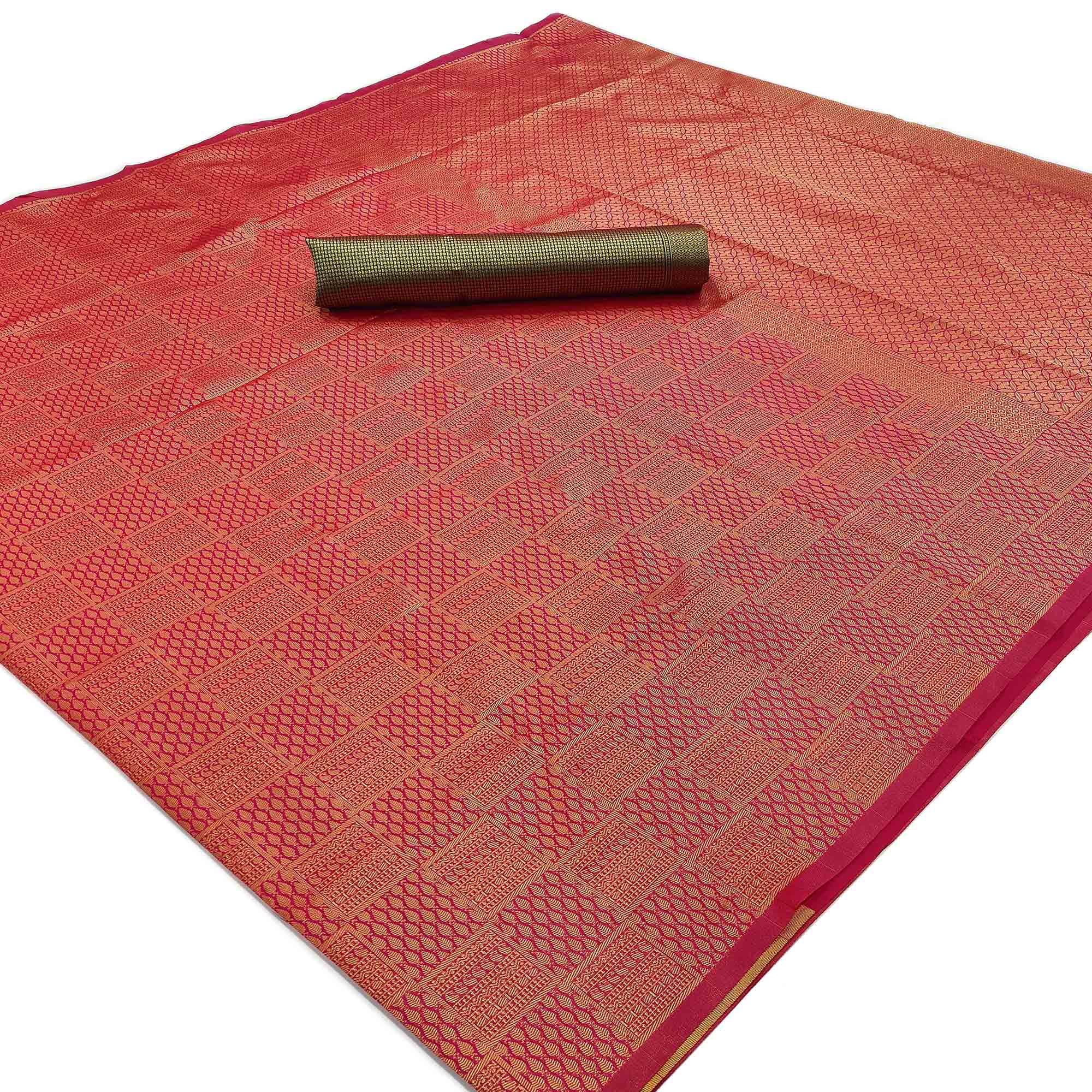 Red Woven Banarasi Silk Saree