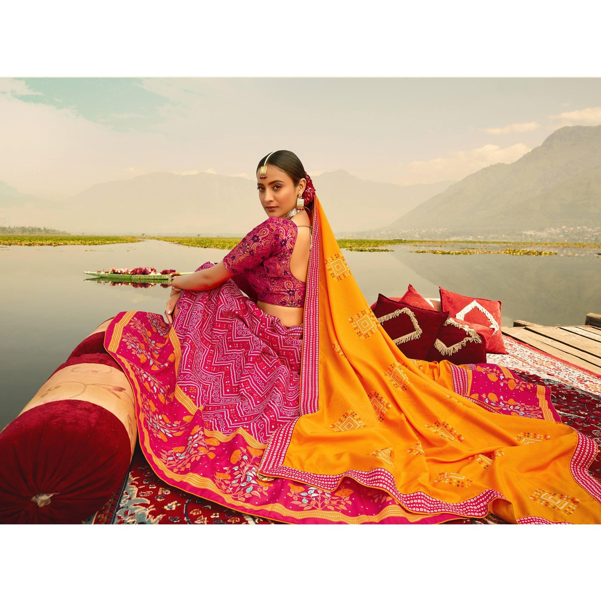 Flattering Pink Coloured Wedding Wear Designer Stone Work Heavy Silk Lehenga Choli - Peachmode