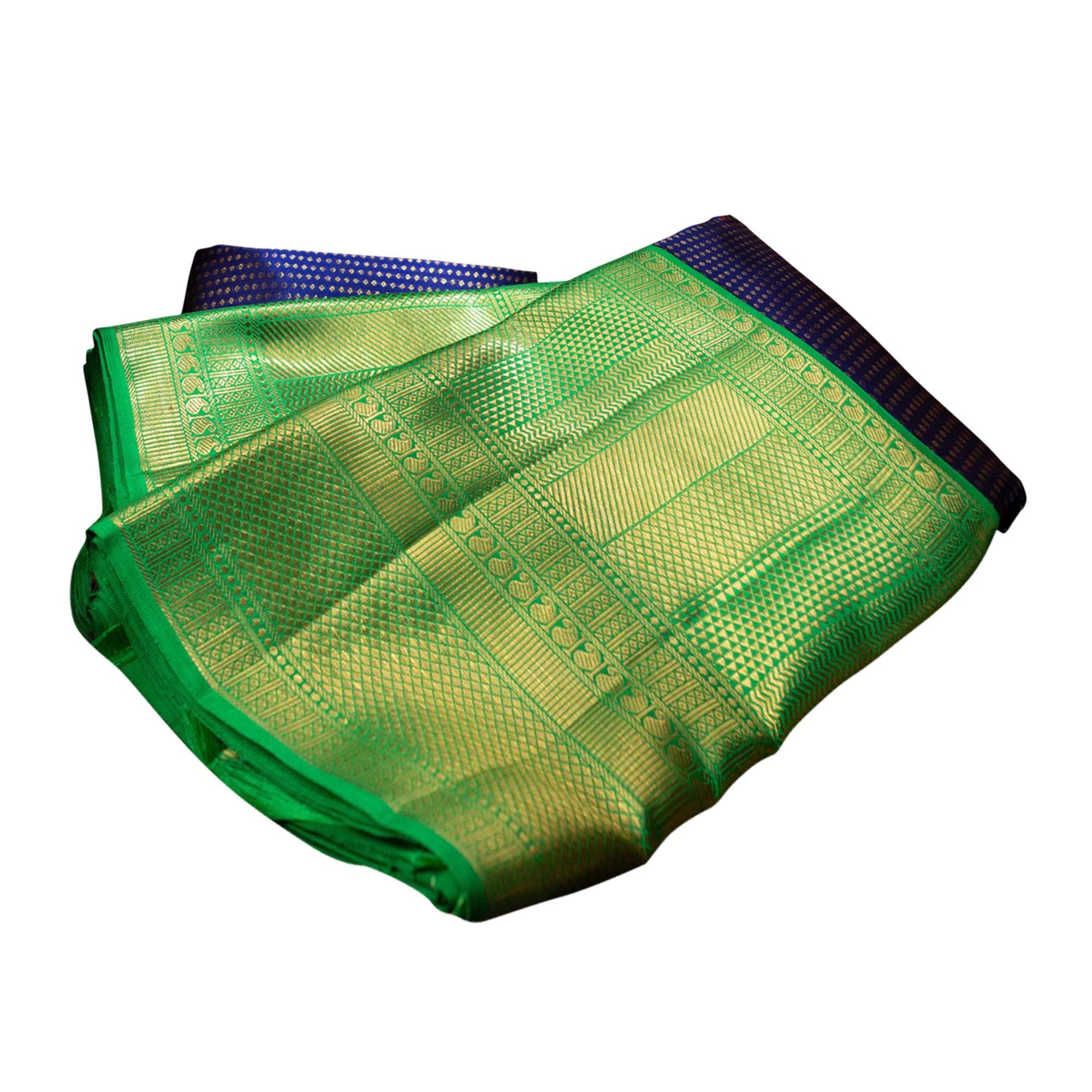 Flaunt Bottle Green Colored Festive Wear Nylon Lichi Silk Saree - Peachmode