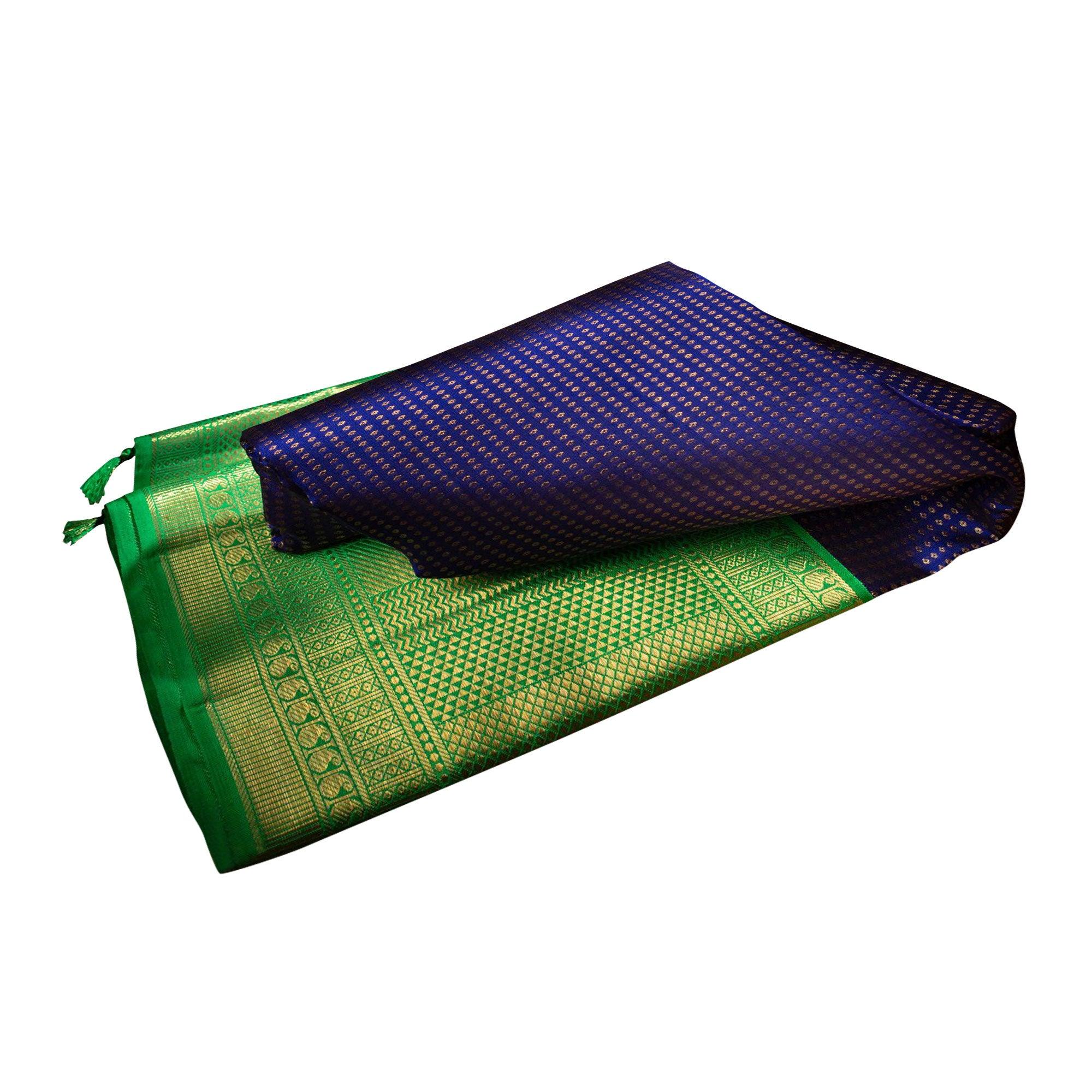 Flaunt Bottle Green Colored Festive Wear Nylon Lichi Silk Saree - Peachmode