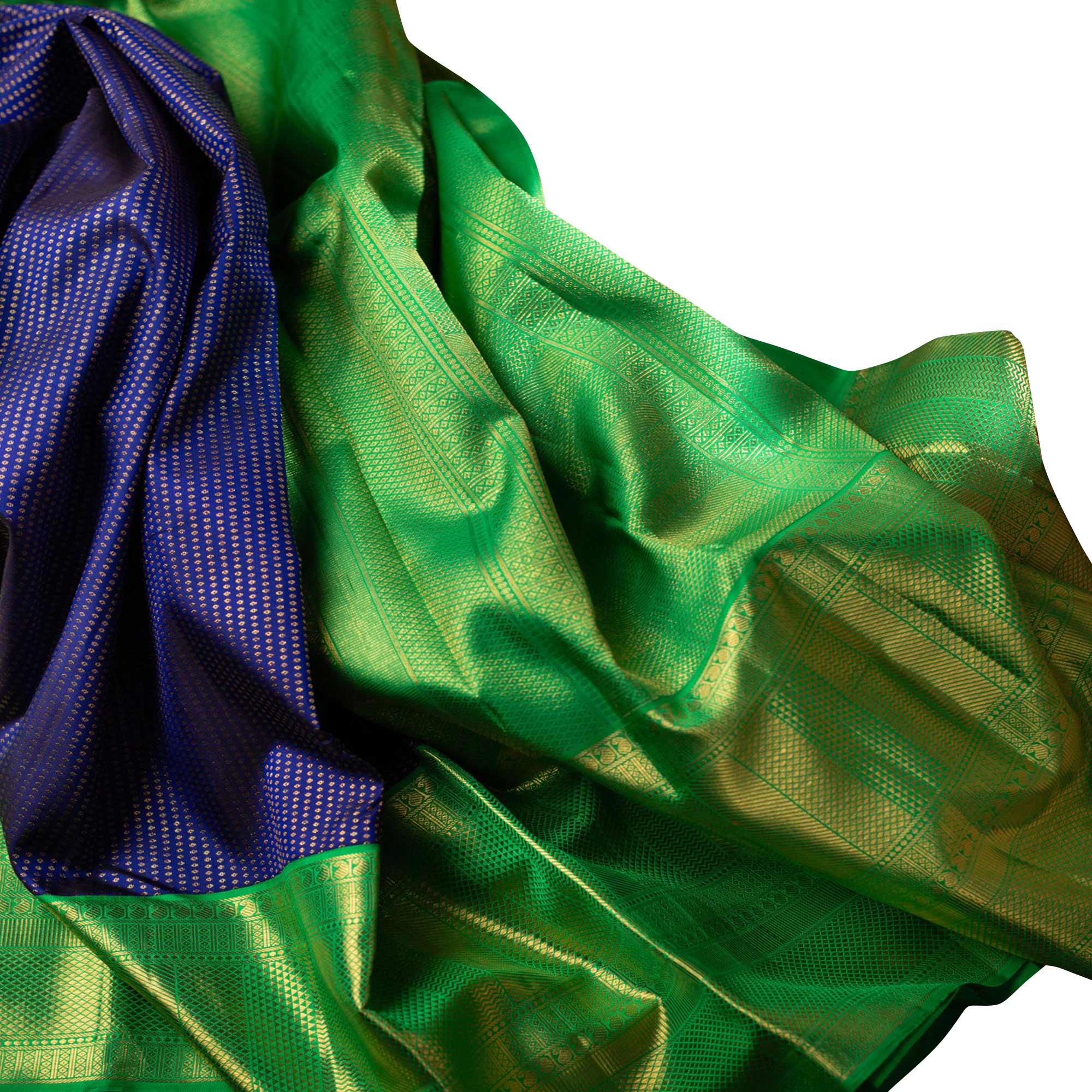 Flaunt Bottle Green Colored Festive Wear Nylon Lichi Silk Saree - Peachmode