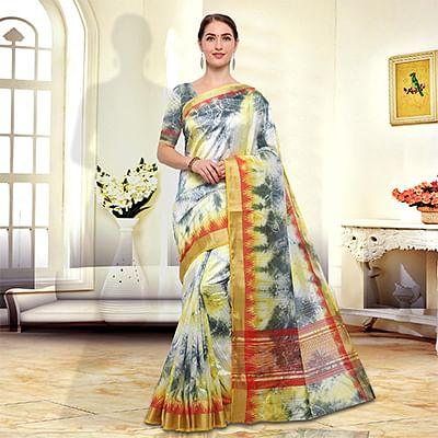 Flaunt Multicolored Festive Wear Art Silk Saree - Peachmode