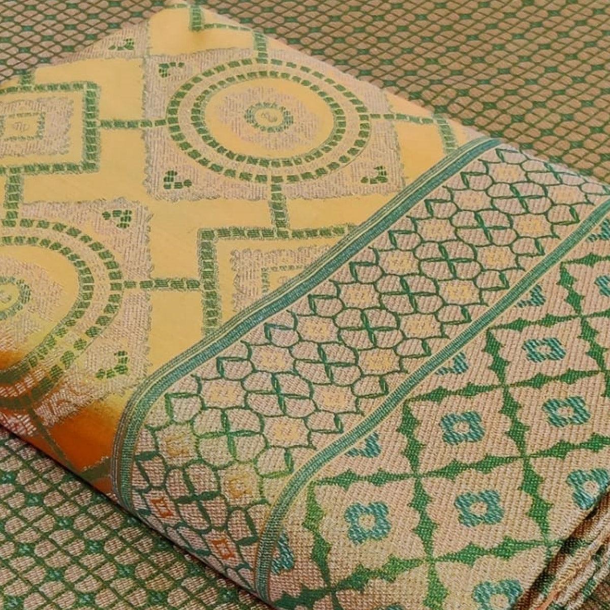 Flaunt Yellow Colored Festive Wear Woven Patola Silk Saree - Peachmode