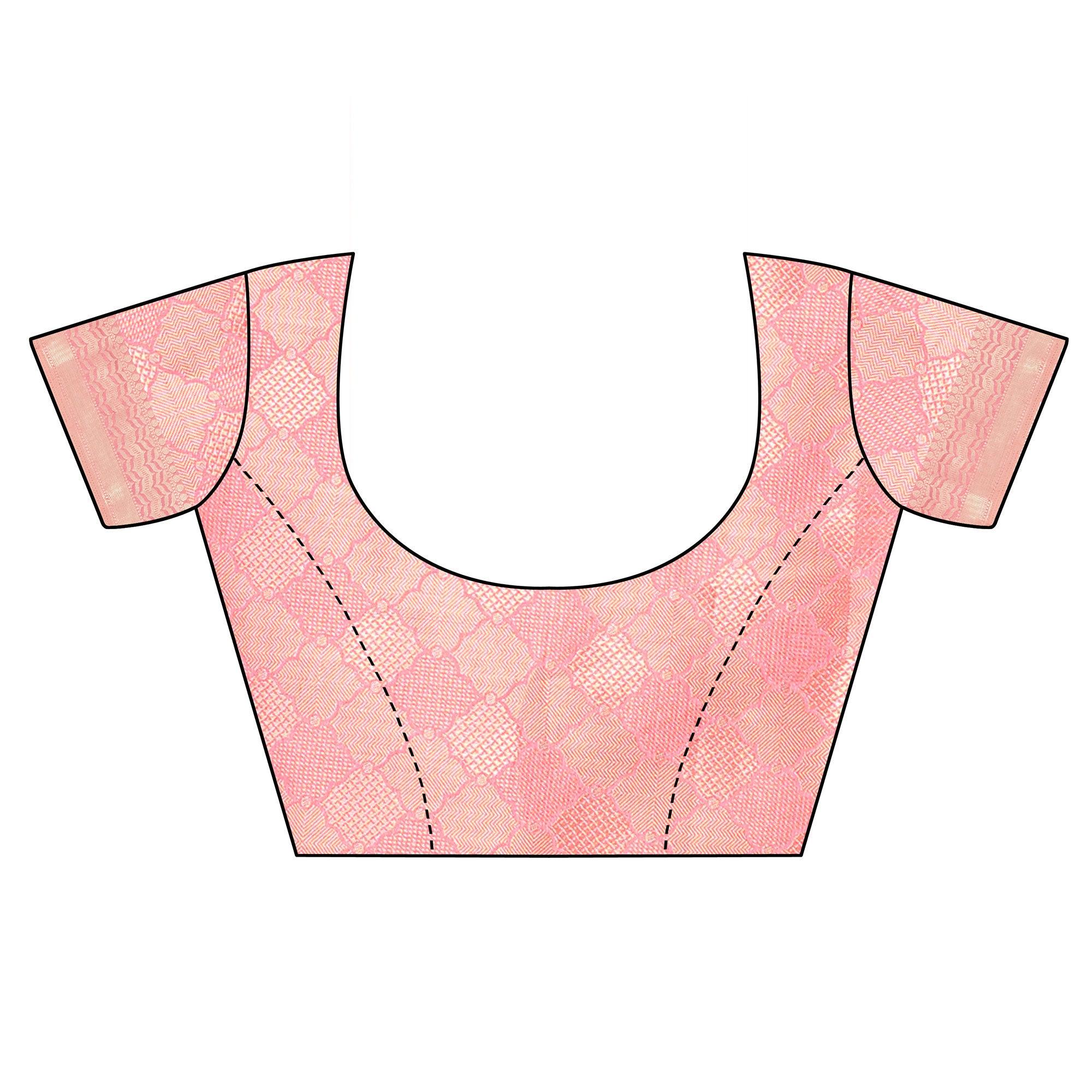 Gajari Pink Festive Wear Woven Art Silk Saree - Peachmode