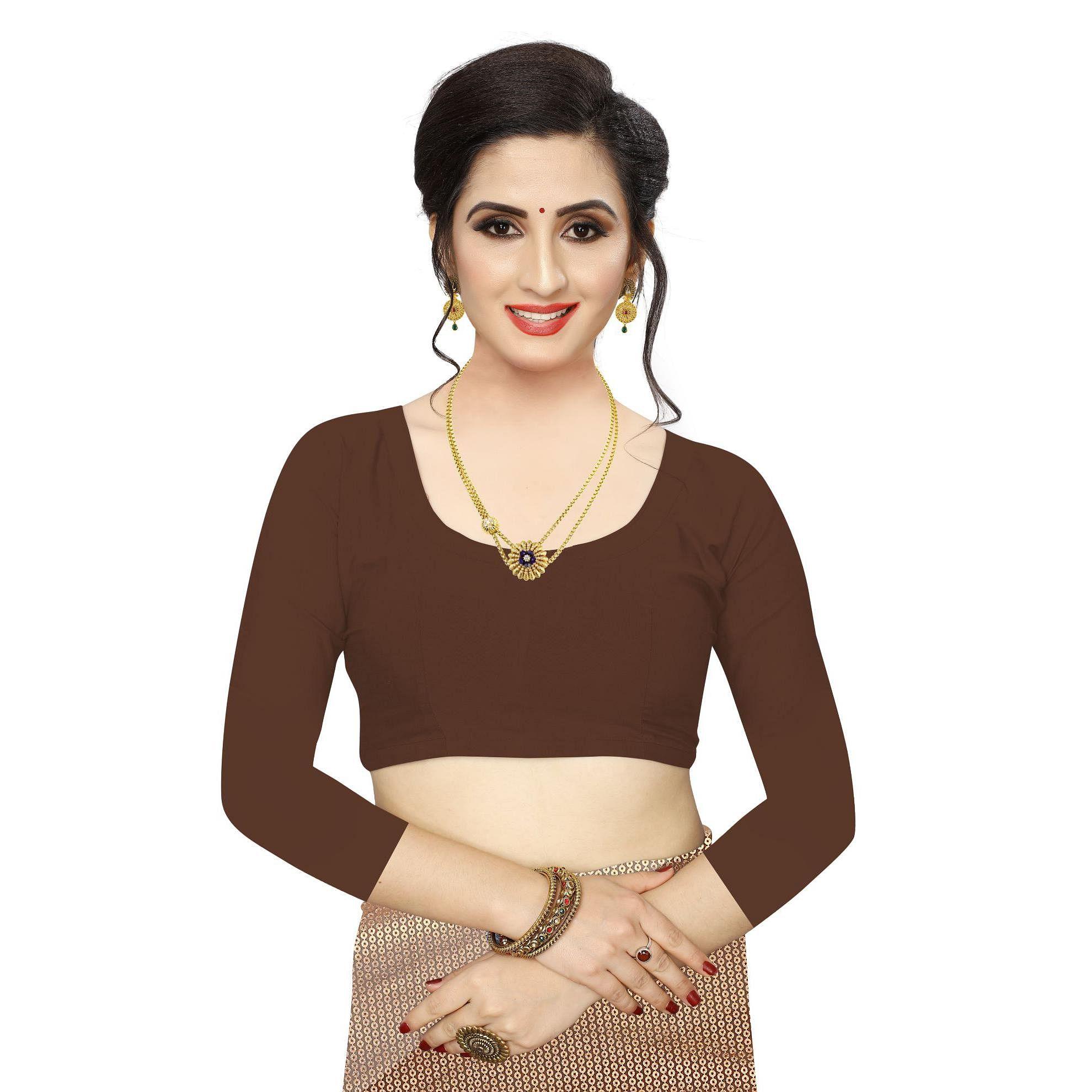 Gleaming Brown Colored Casual Wear Printed Art Silk Saree - Peachmode