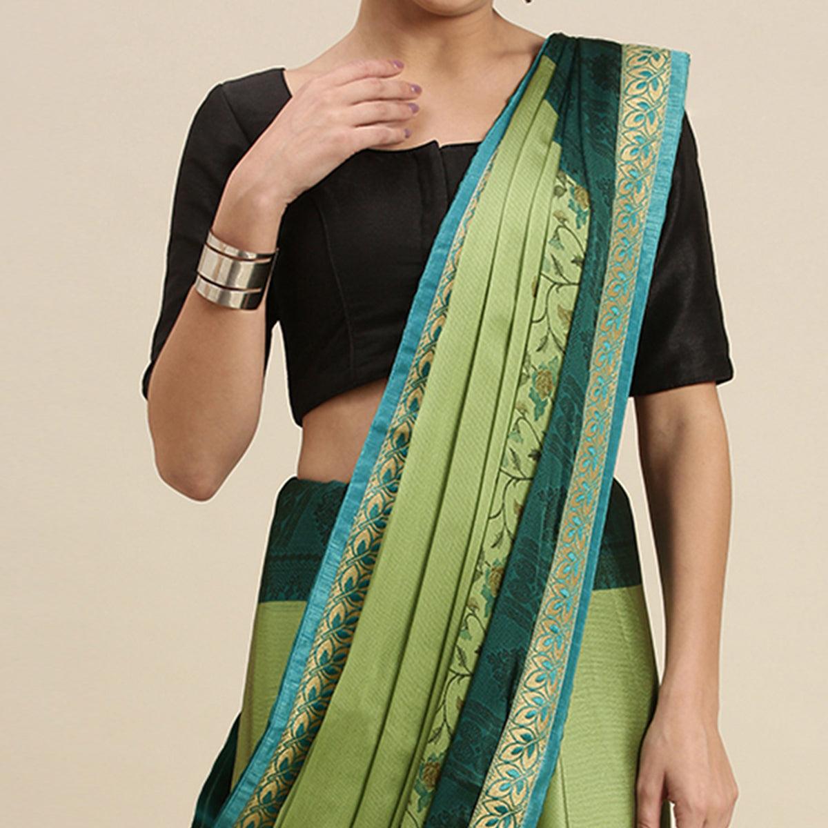 Gleaming Olive Green Colored Partywear Printed Rangoli Silk Saree - Peachmode