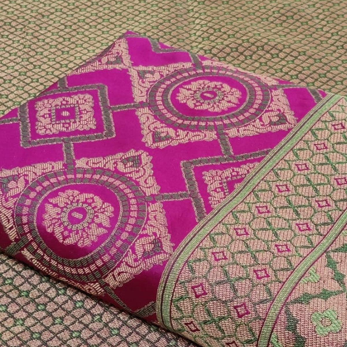 Glorious Purple Colored Festive Wear Woven Patola Silk Saree - Peachmode
