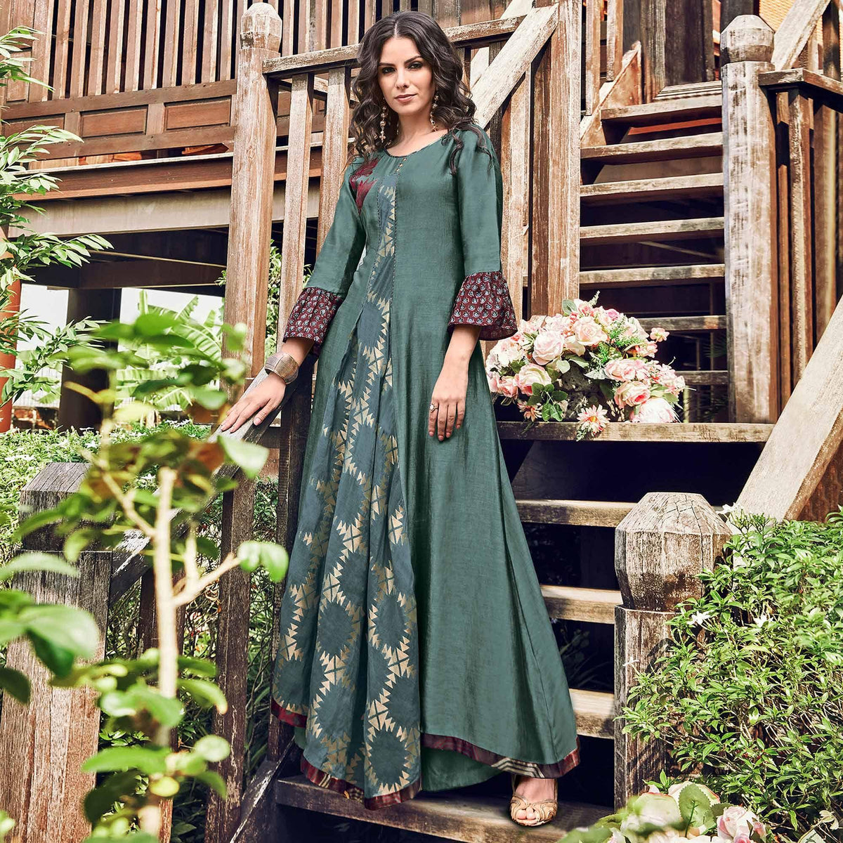 Fabric - Pure Cotton 60*60 super quality Sizes -M,L, XL, XXL, 3XL Full  GOTTA WORK ANARKALI STYLE KU… | Designs for dresses, Kurti designs latest, Long  kurti designs