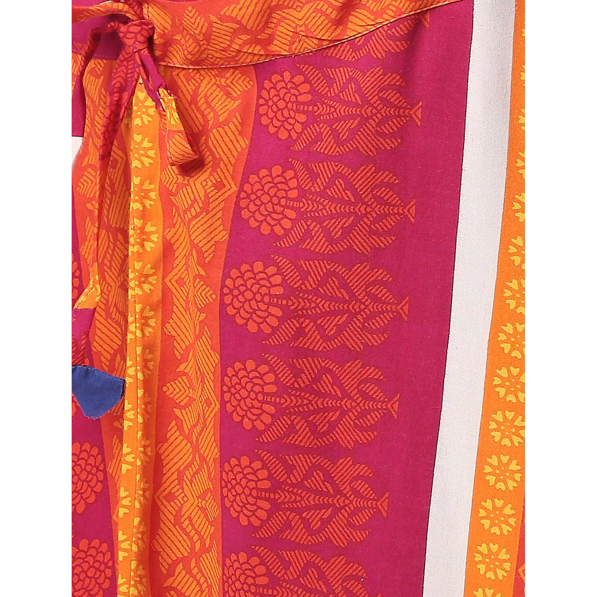 Glowing Off White Colored Partywear Embroidered Cotton Kurti-Skirt Set - Peachmode