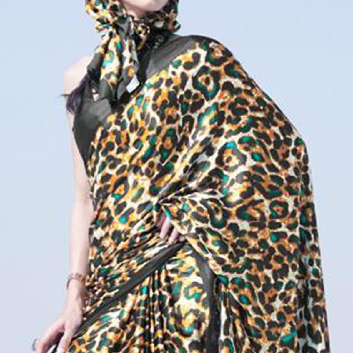 Gorgeous Cream - Multi Colored Casual Wear Printed Satin Crepe Saree - Peachmode