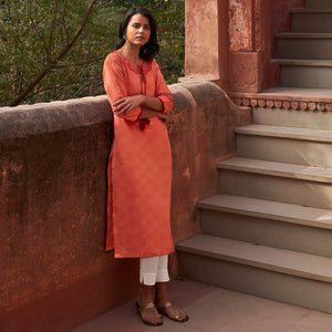Gorgeous Grey Colored Casual Wear Embroidered Pure Cotton Kurti - Peachmode