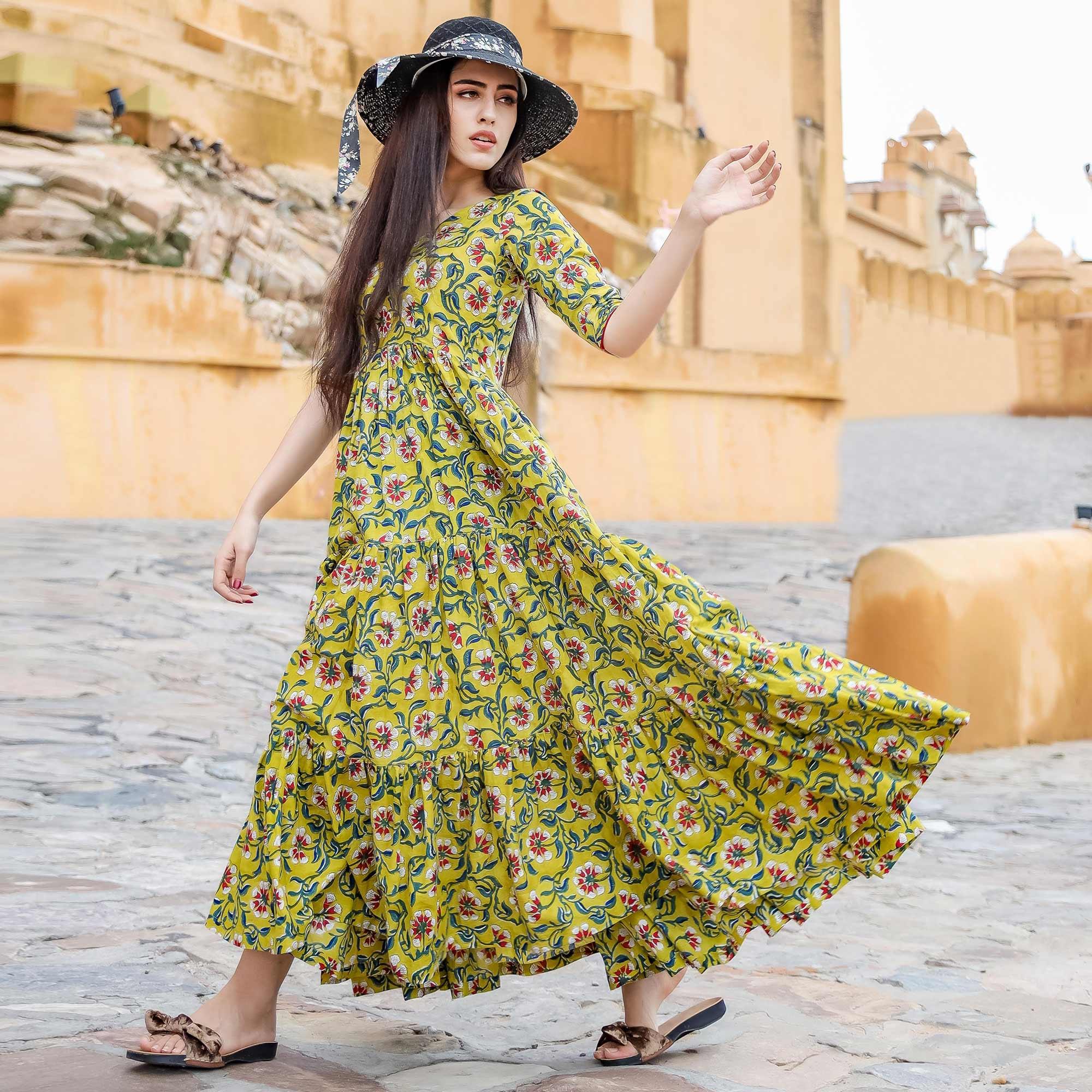 Frock Designs Casual Cotton Long Maxi Dresses Women's Pure Cotton