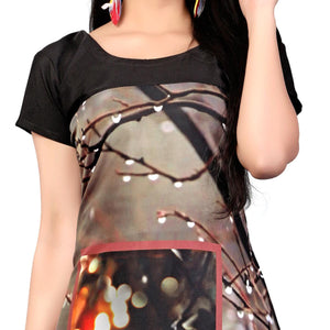 Gray Digital Printed Crepe Kurti - Peachmode