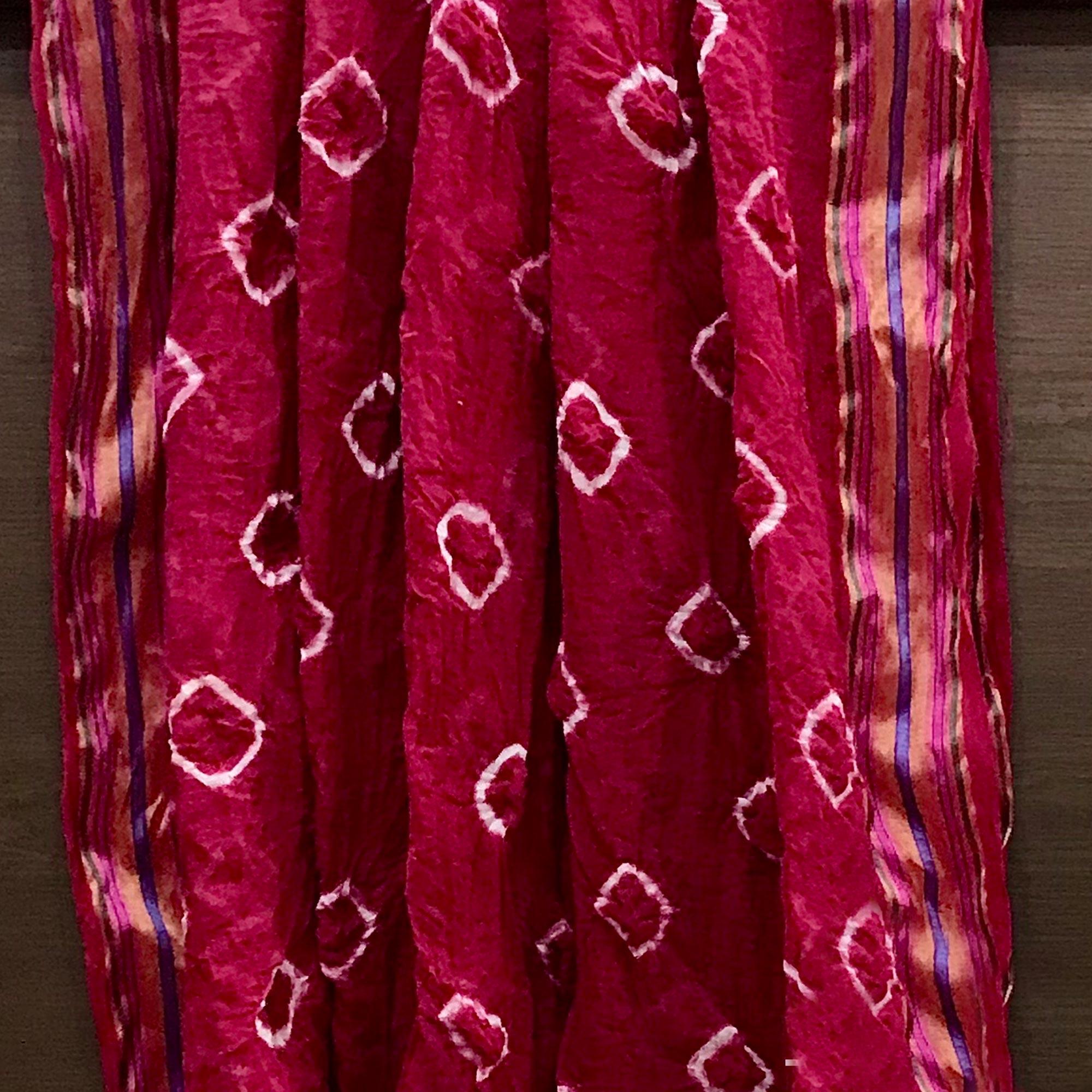 Green Bandhani Printed Pure Cotton Dress Material - Peachmode