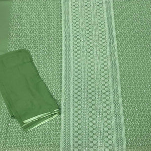 Green Casual Wear Embroidered Georgette Dress Material - Peachmode