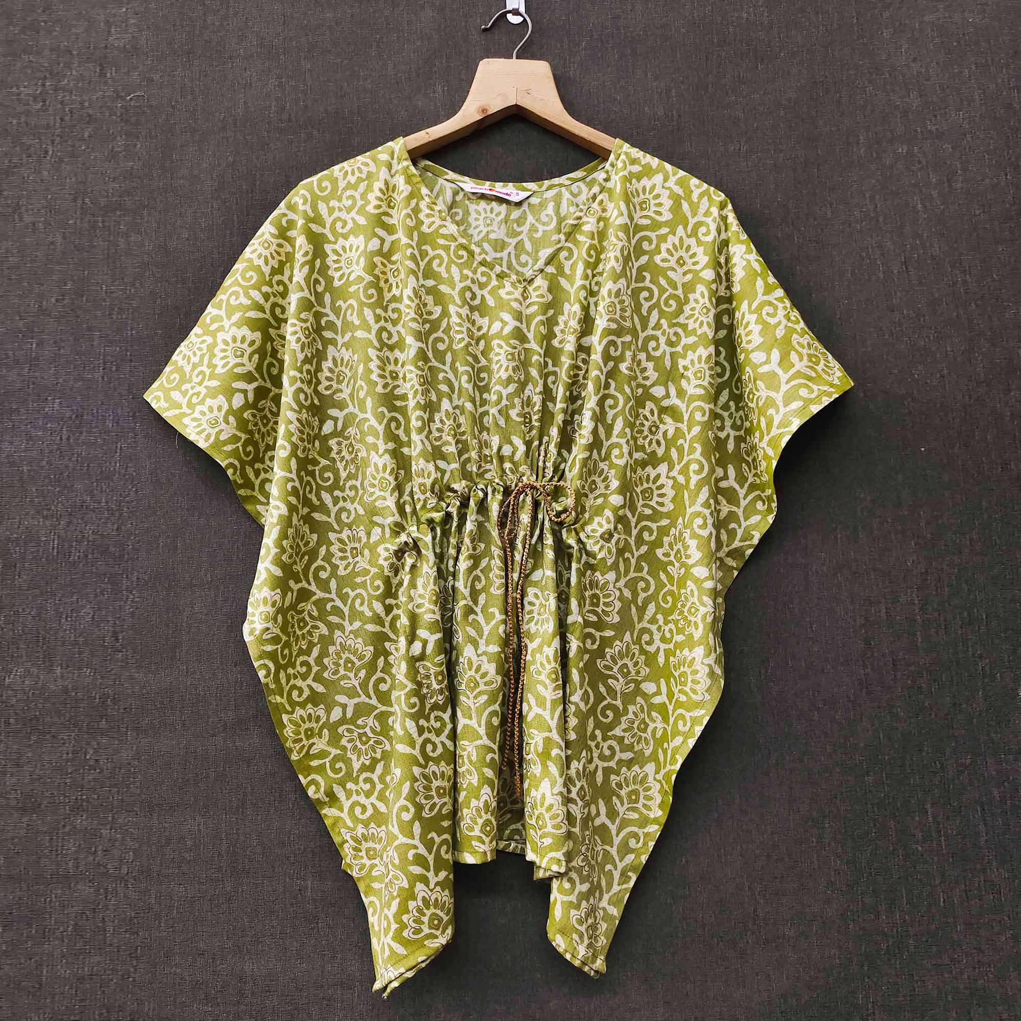 Green Casual Wear Printed Rayon Top - Peachmode