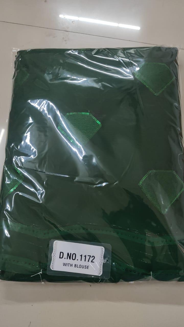 Green Embroidered With Embellished Georgette Saree - Peachmode