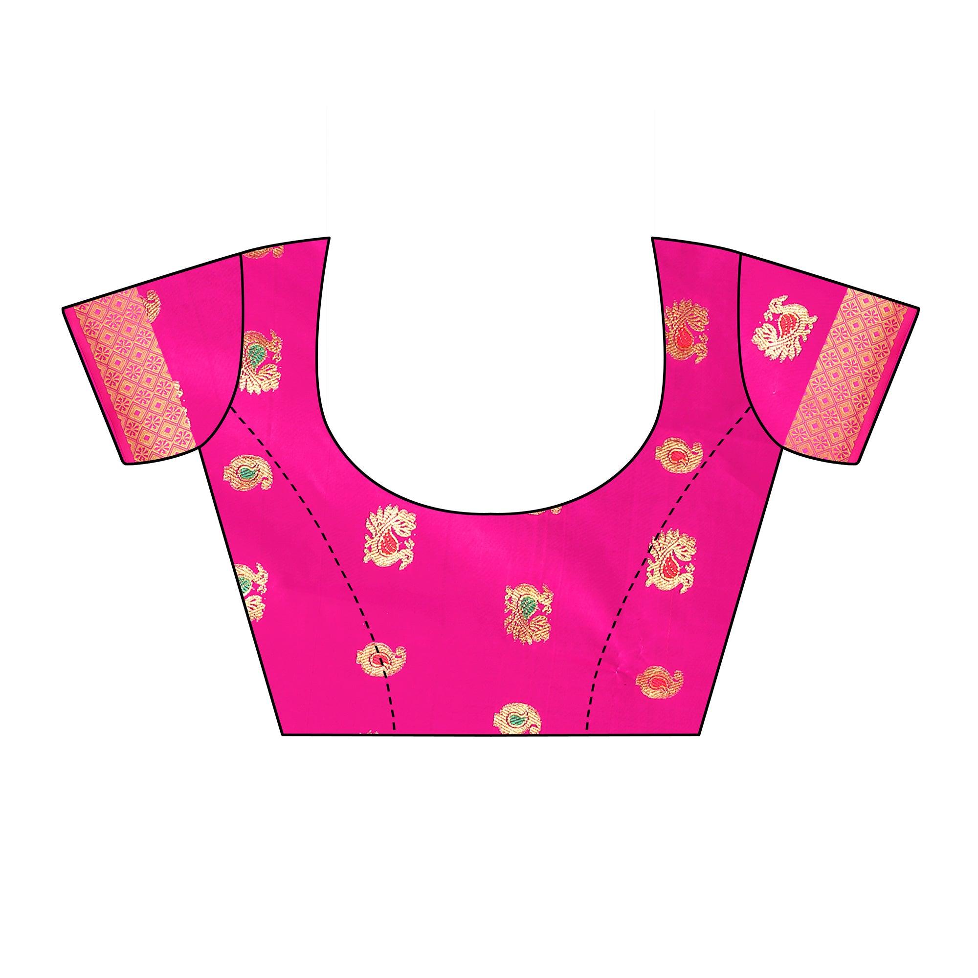 Green Festive Wear Woven Soft Silk Saree With Jacquard Border - Peachmode