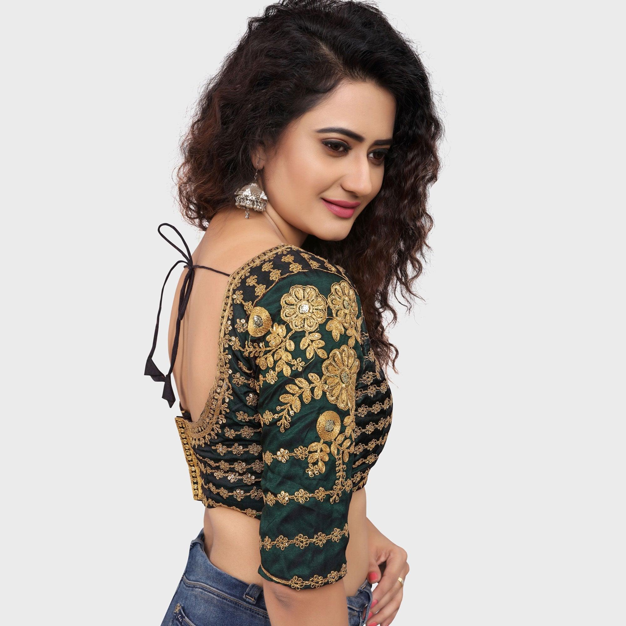 Green Party Wear Sequence Embroidered Tapetta Lehenga Choli - Peachmode