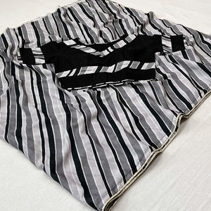 Grey-Black Printed Chiffon Saree - Peachmode