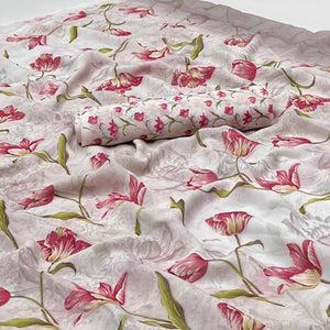 Grey Digital Printed Georgette Saree - Peachmode