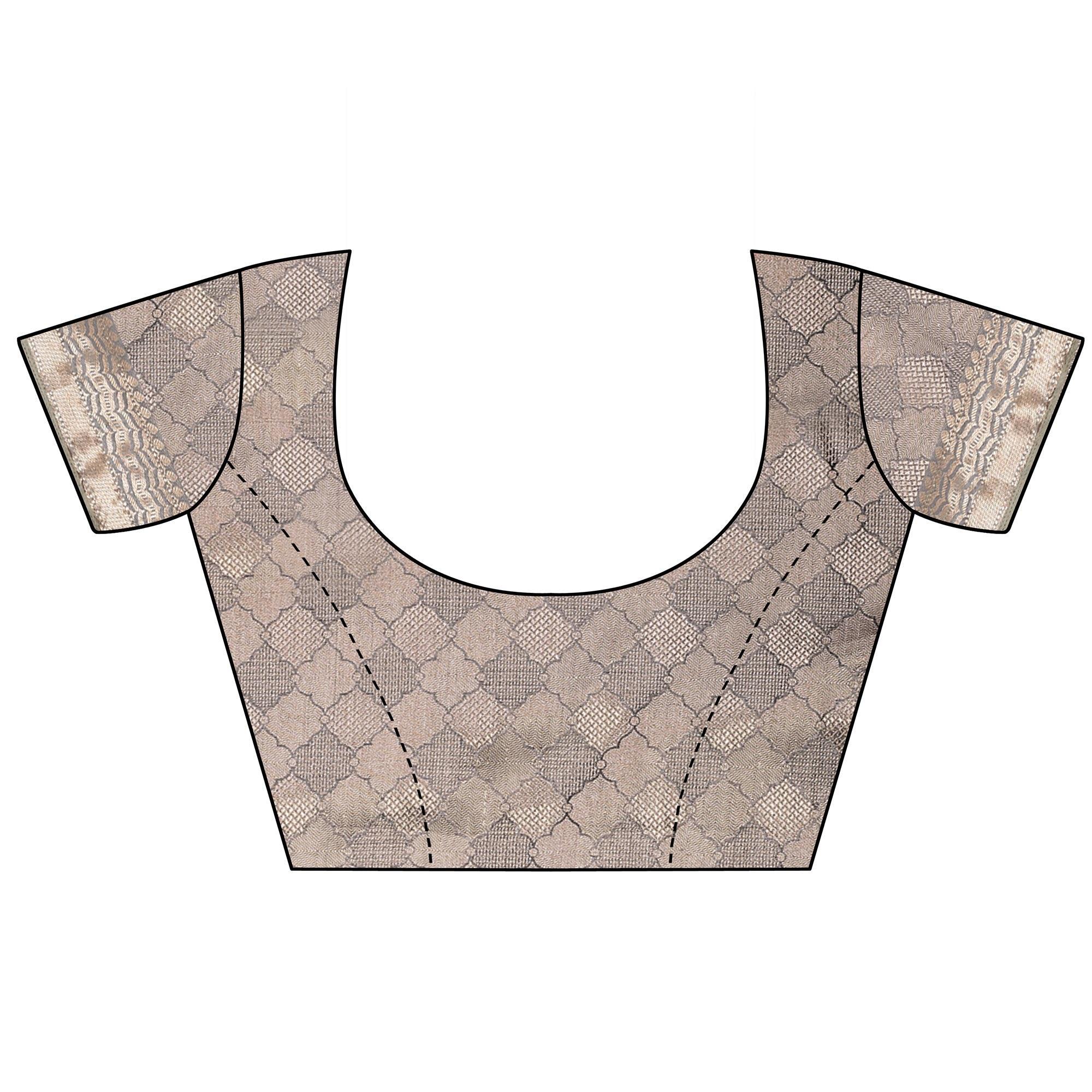 Grey Festive Wear Woven Art Silk Saree - Peachmode