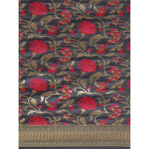 Grey Festive Wear Woven Kanjivaram Silk Saree - Peachmode
